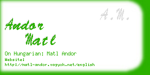 andor matl business card